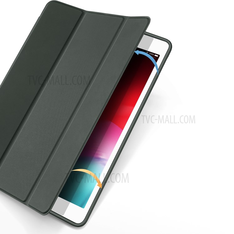 DUX DUCIS OSOM Série Comprimé En Cuir À Trois Volets Cas Avec Porte-stylo Pour Ipad 9,7 Pouces (2018) / (2017) - Vert-3