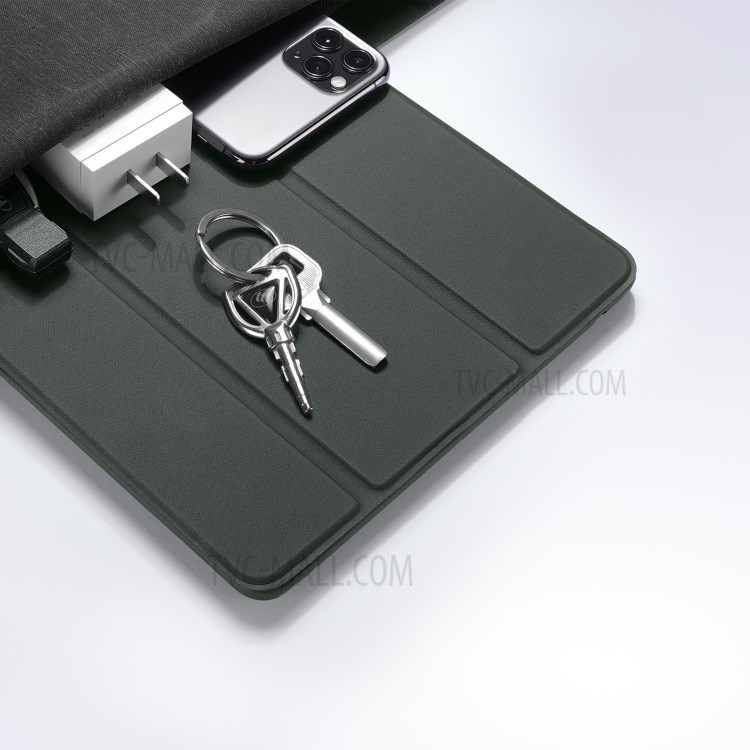 DUX DUCIS OSOM Série Comprimé En Cuir À Trois Volets Cas Avec Porte-stylo Pour Ipad 9,7 Pouces (2018) / (2017) - Vert-4