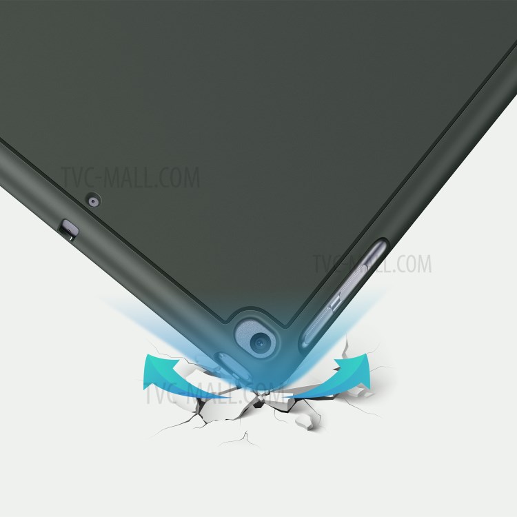 DUX DUCIS OSOM Série Comprimé En Cuir À Trois Volets Cas Avec Porte-stylo Pour Ipad 9,7 Pouces (2018) / (2017) - Vert-8