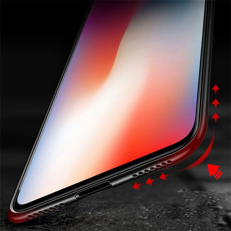 GKK Pattern Printing Tempered Glass + TPU Hybrid Back Cover Phone Casing for iPhone XS 5.8 inch / X - Star-Studded-3