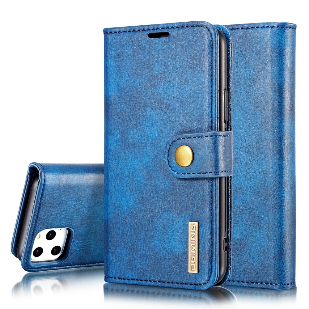 For iPhone 11 Pro Max 6.5 inch (2019) DG.MING Leather with Stand Covering - Blue
