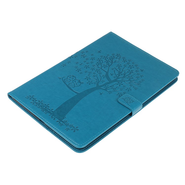 Imprint Tree and Owls PU Leather Wallet Stand Tablet Shell for iPad Air (2013) - Blue-3