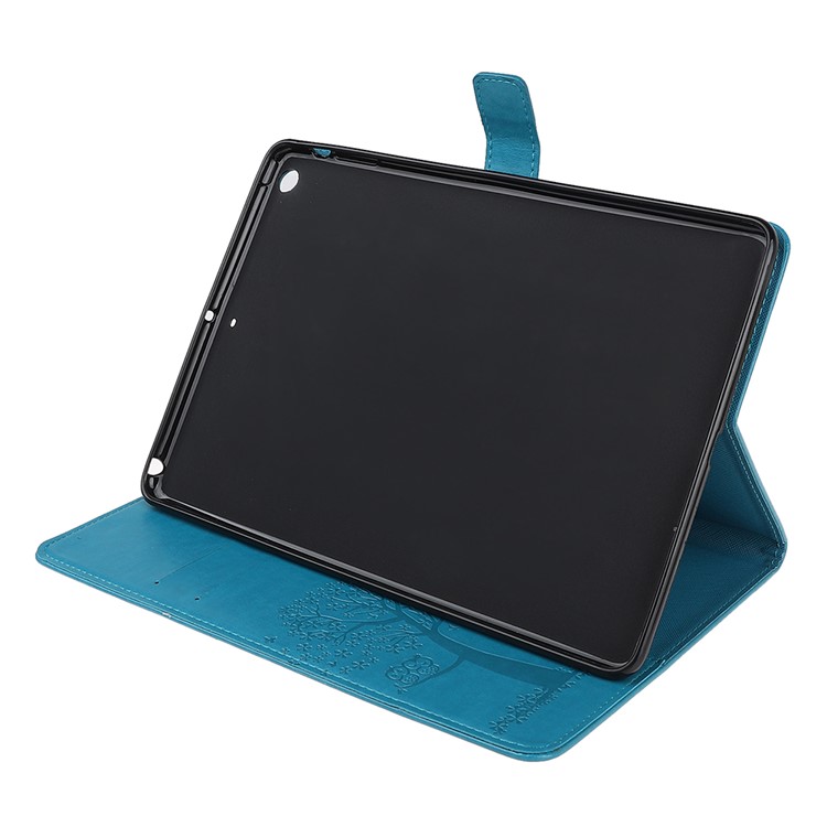 Imprint Tree and Owls PU Leather Wallet Stand Tablet Shell for iPad Air (2013) - Blue-6