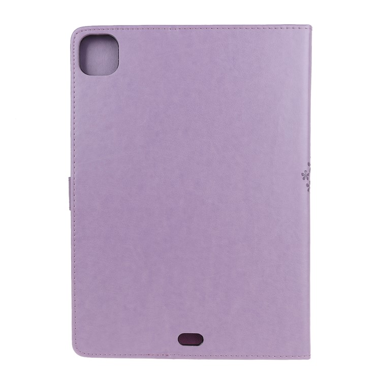 Imprint Tree and Owls Wallet Stand Flip Leather Tablet Protective Case for iPad Pro 11-inch (2018) - Purple-3