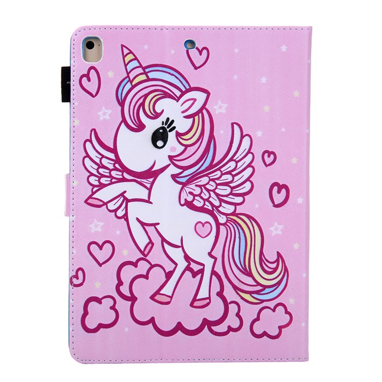 Pattern Printing PU Leather + TPU Stand Tablet Case for iPad 9.7-inch (2017) (2018)/Air 2/Air (2013) - Angel Unicorn-2