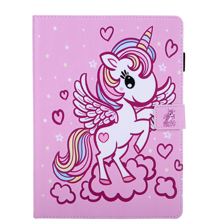 Pattern Printing PU Leather + TPU Stand Tablet Case for iPad 9.7-inch (2017) (2018)/Air 2/Air (2013) - Angel Unicorn-4