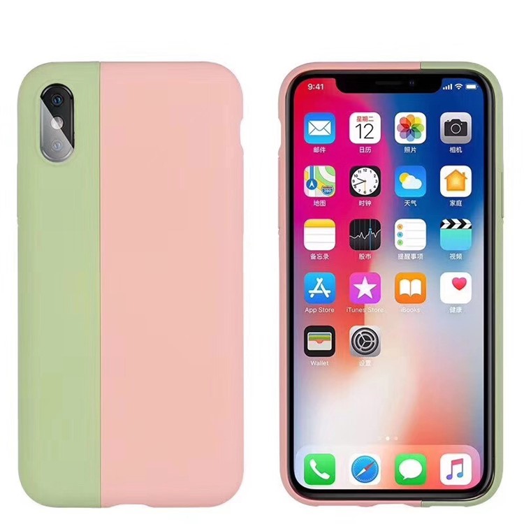 

Bi-color Detachable 2 in 1 Magnetic Absorption PC Hard Shell for iPhone X / XS 5.8 inch - Green/Pink, iPhone X