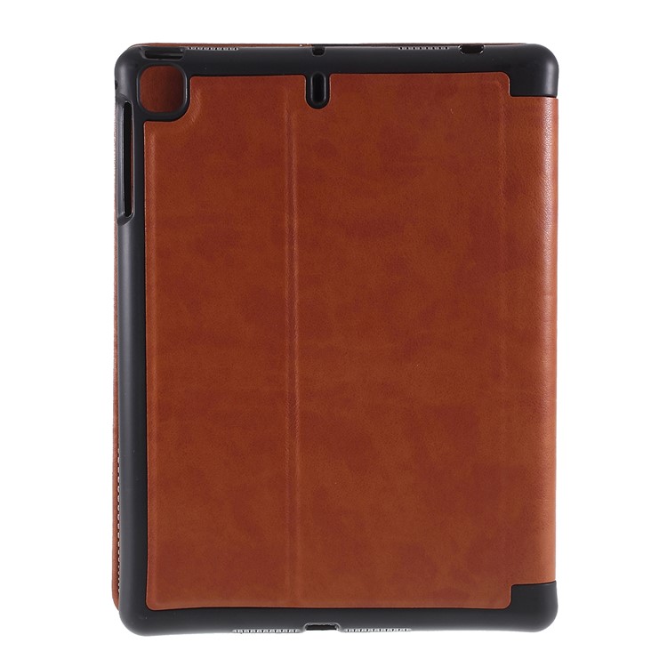 Leather Wallet Stand Pen Slot Shell Tablet Case for iPad mini (2019) 7.9 inch - Brown-2