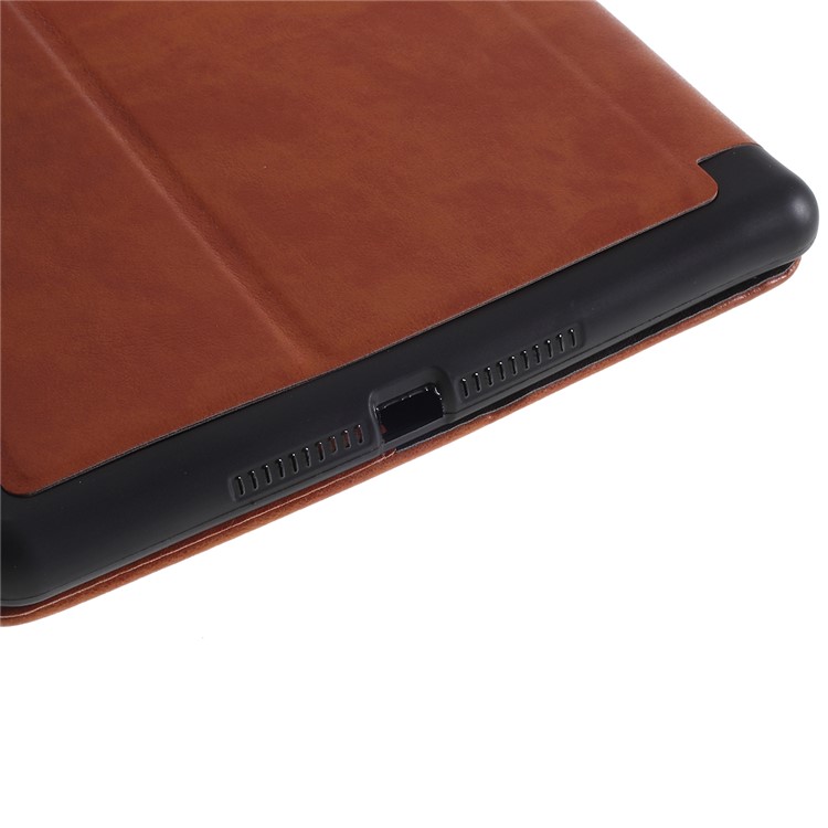 Leather Wallet Stand Pen Slot Shell Tablet Case for iPad mini (2019) 7.9 inch - Brown-7