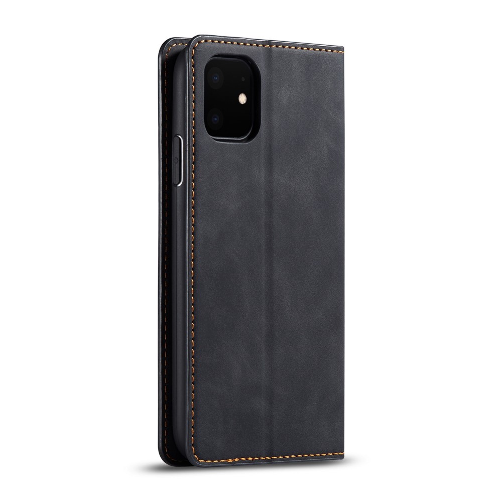 FORWENW Leather Wallet Phone Case with Stand Covering for iPhone (2019) 6.1-inch - Black-3