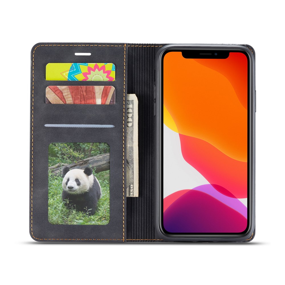 FORWENW Leather Wallet Phone Case with Stand Covering for iPhone (2019) 6.1-inch - Black-4