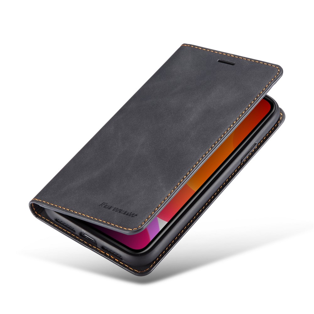 FORWENW Leather Wallet Phone Case with Stand Covering for iPhone (2019) 6.1-inch - Black-6