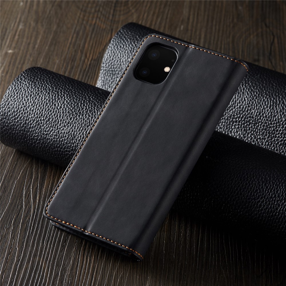 FORWENW Leather Wallet Phone Case with Stand Covering for iPhone (2019) 6.1-inch - Black-8