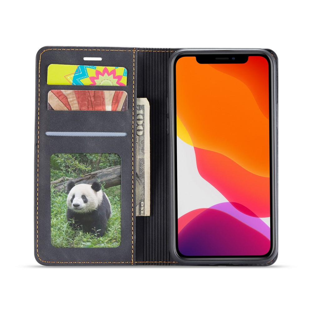 Forwenw Fantasy-Serie Seidiges Touch-Leder-Geldbörsenfall Für Iakple IPhone 11 Pro Max. 6.5 Zoll (2019) - Schwarz