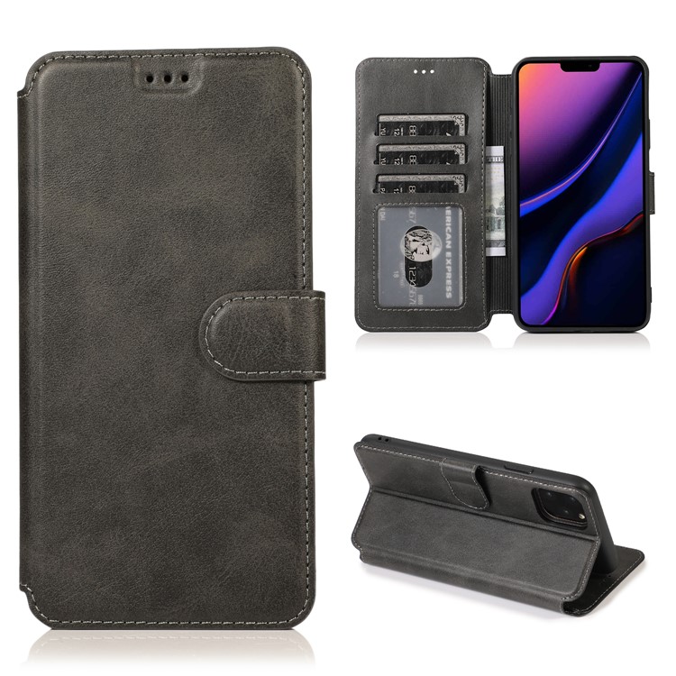 Extreme Series Folio PU Leather Wallet Phone Shell for iPhone (2019) 6.5-inch - Black-1