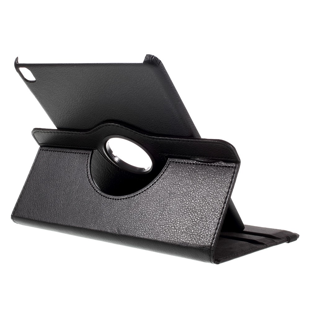 Cubierta de Cuero Litchi de Soporte Giratorio de 360 ​​grados Para Ipad Pro de 9.7 Pulgadas - Negro