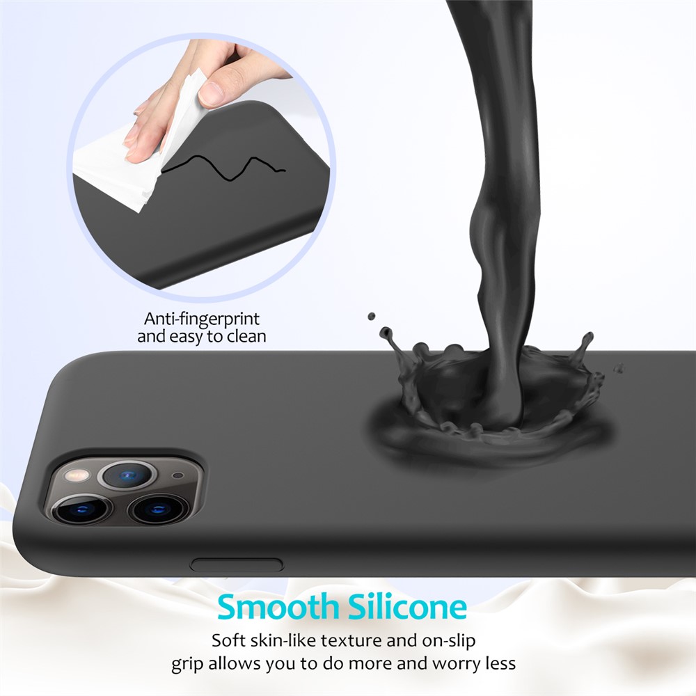 Soft Liquid Silicone Phone Casing for iPhone (2019) 6.5-inch - Black-4