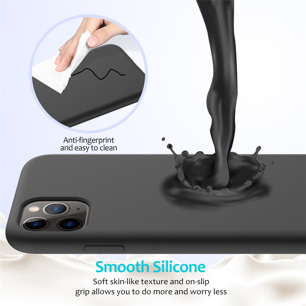 Pour Iphone 11 Pro Max 6,5 Pouces (2019) Enveloppe de Téléphone en Silicone Liquide Doux - le Noir