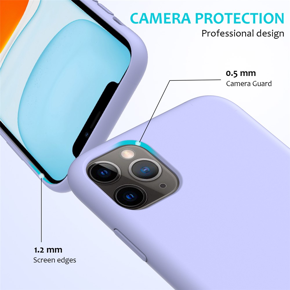 Coque Arrière Souple En Silicone Liquide Pour IPhone (2019) 5.8 Pouces - Violet Clair-2