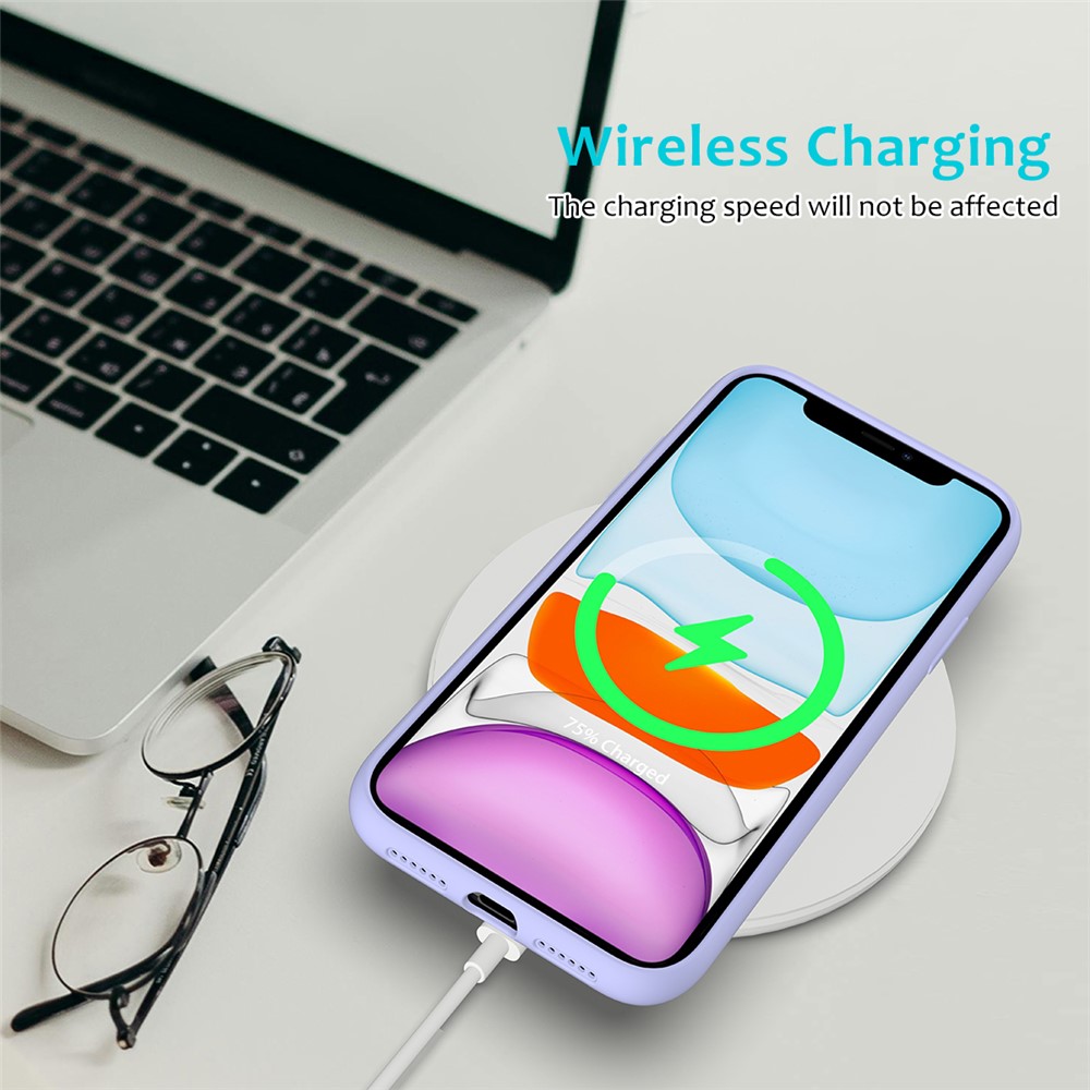 Coque Arrière Souple En Silicone Liquide Pour IPhone (2019) 5.8 Pouces - Violet Clair-5