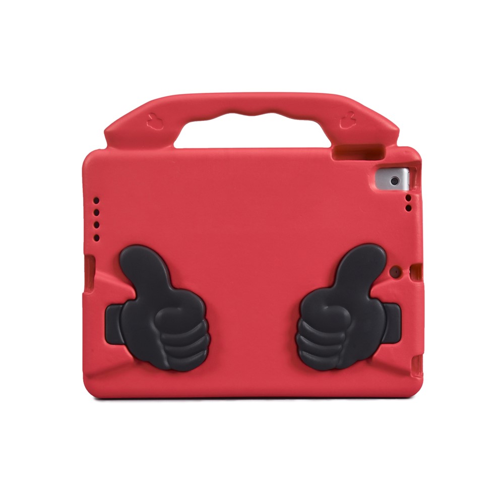 For iPad 9.7-inch (2018) (2017) / iPad Pro 9.7 inch (2016) / iPad Air 2 / iPad Air (2013) Shockproof EVA Thumb Stand Tablet Shell - Red