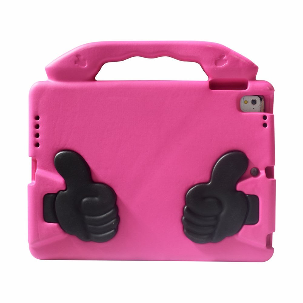 For iPad 9.7-inch (2018) (2017) / iPad Pro 9.7 inch (2016) / iPad Air 2 / iPad Air (2013) Shockproof EVA Thumb Stand Tablet Shell - Rose