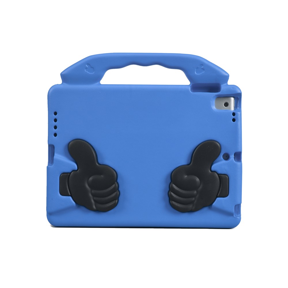 For iPad 9.7-inch (2018) (2017) / iPad Pro 9.7 inch (2016) / iPad Air 2 / iPad Air (2013) Shockproof EVA Thumb Stand Tablet Shell - Blue