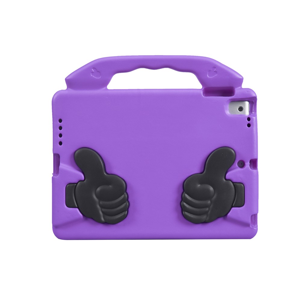 For iPad 9.7-inch (2018) (2017) / iPad Pro 9.7 inch (2016) / iPad Air 2 / iPad Air (2013) Shockproof EVA Thumb Stand Tablet Shell - Purple