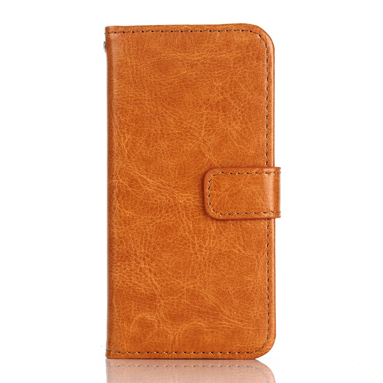 For iPhone SE 5s 5 Crazy Horse Wallet Stand Leather Case Accessory - Brown-2