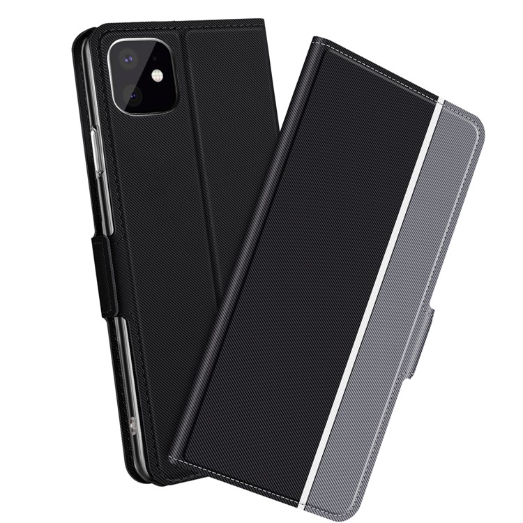 Leather Stand Case with Card Slots for iPhone (2019) 6.5-inch - Black-1