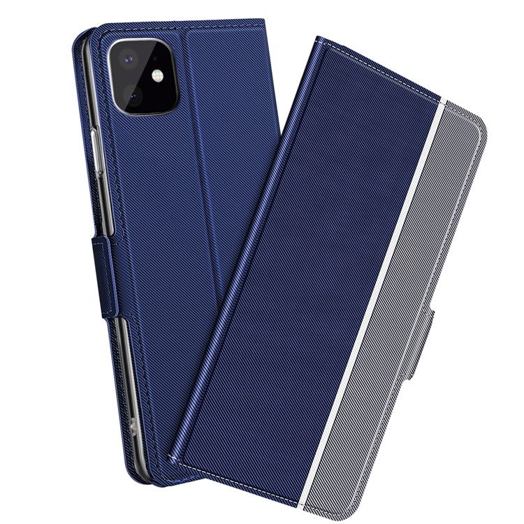 Funda De Cuero Con Ranuras Para Tarjetas Para Iphone (2019) 6.5 Pulgadas - Azul-1