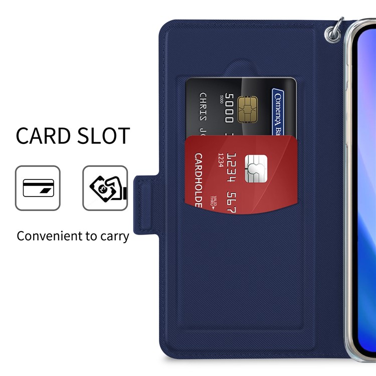 Funda De Cuero Con Ranuras Para Tarjetas Para Iphone (2019) 6.5 Pulgadas - Azul-8