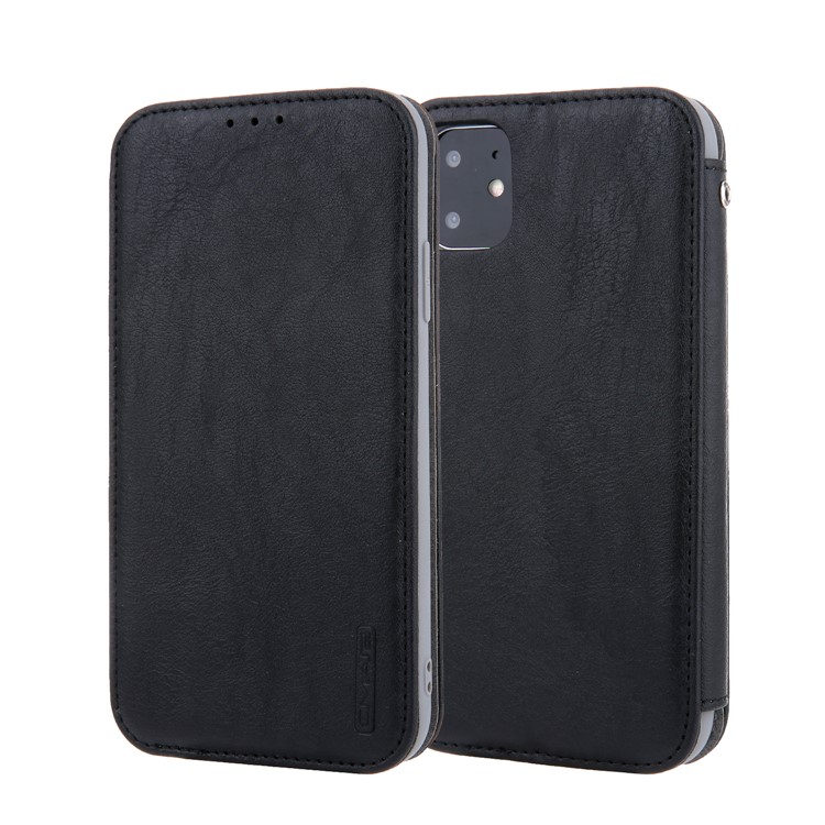 CMAI2 Auto-absorbed PU Leather Wallet Phone Shell for iPhone (2019) 6.1-inch - Black-1