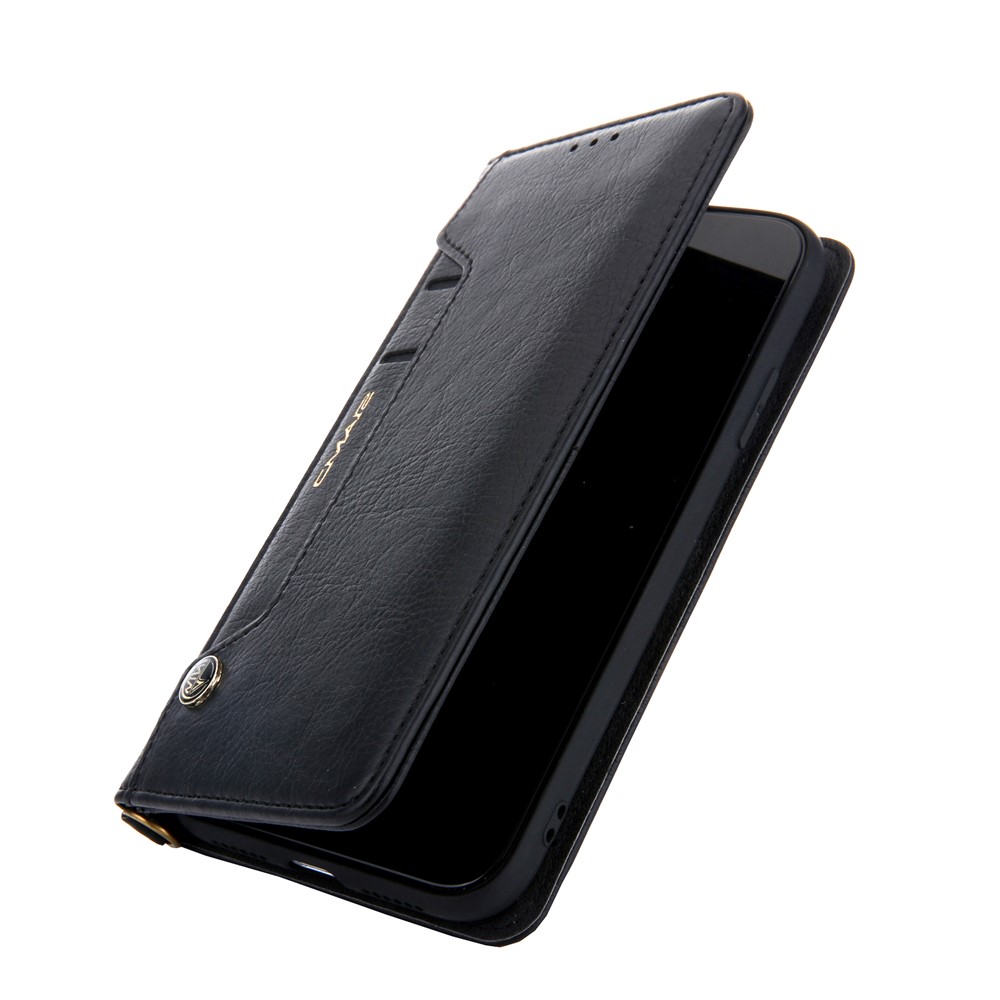 CMAI2 Litchi Grain Auto-absorbed Leather Wallet Cover for iPhone (2019) 6.1-inch - Black-10