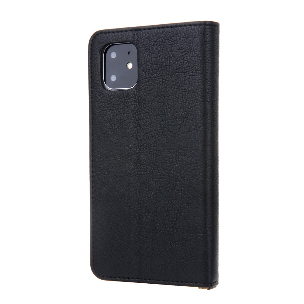 CMAI2 Litchi Grain Auto-absorbed Leather Wallet Cover for iPhone (2019) 6.1-inch - Black-3