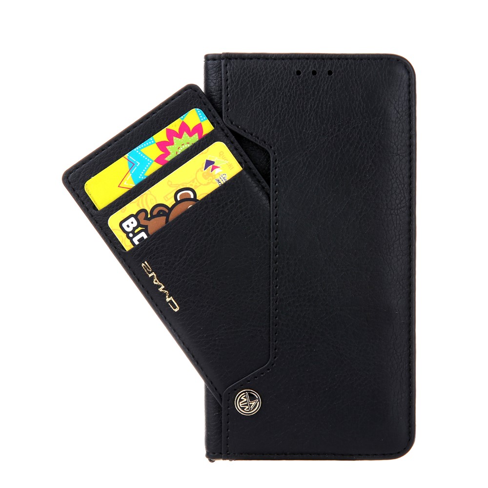 CMAI2 Litchi Grain Auto-absorbed Leather Wallet Cover for iPhone (2019) 6.1-inch - Black-4