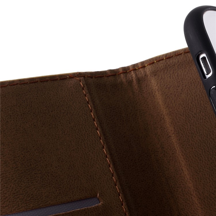 Genuine Leather Wallet Stand Phone Cover for iPhone 7 Plus / 8 Plus - Yellow-11