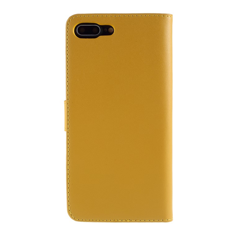 Genuine Leather Wallet Stand Phone Cover for iPhone 7 Plus / 8 Plus - Yellow-3