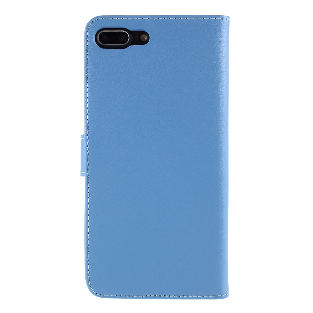 Genuine Leather Wallet Stand Phone Cover for iPhone 7 Plus / 8 Plus - Blue-4