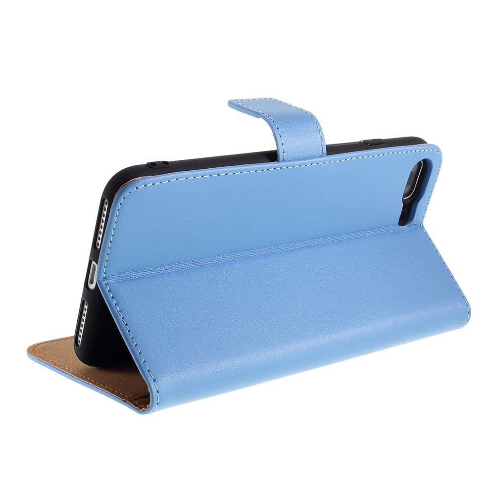 Genuine Leather Wallet Stand Phone Cover for iPhone 7 Plus / 8 Plus - Blue-7