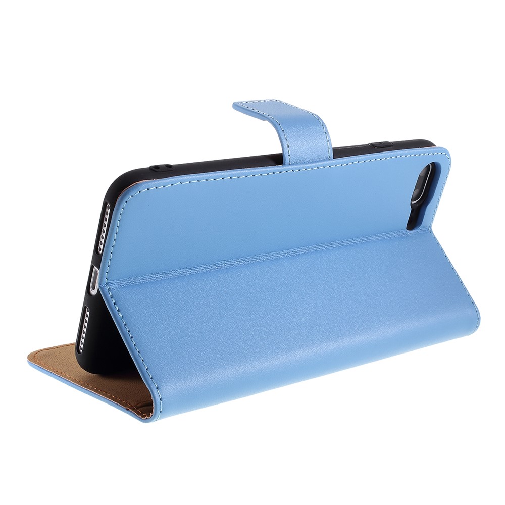 Múltiplas Cores Genuíno Carteira De Couro Stand Telefone Capa De Capa Celular Acessórios Para IPhone 7 Plus / 8 Mais. - Azul