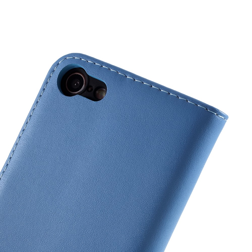 Genuine Leather Wallet Stand Case for iPhone 8/7 - Blue-3