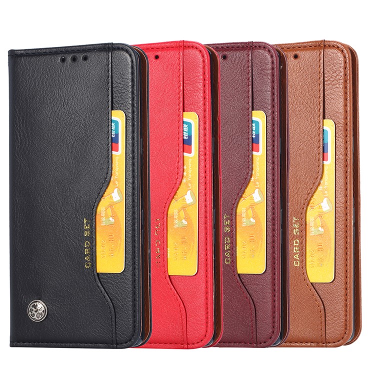 Auto-absorbed PU Leather Stand Wallet Case for iPhone (2019) 5.8-inch - Light Brown-7