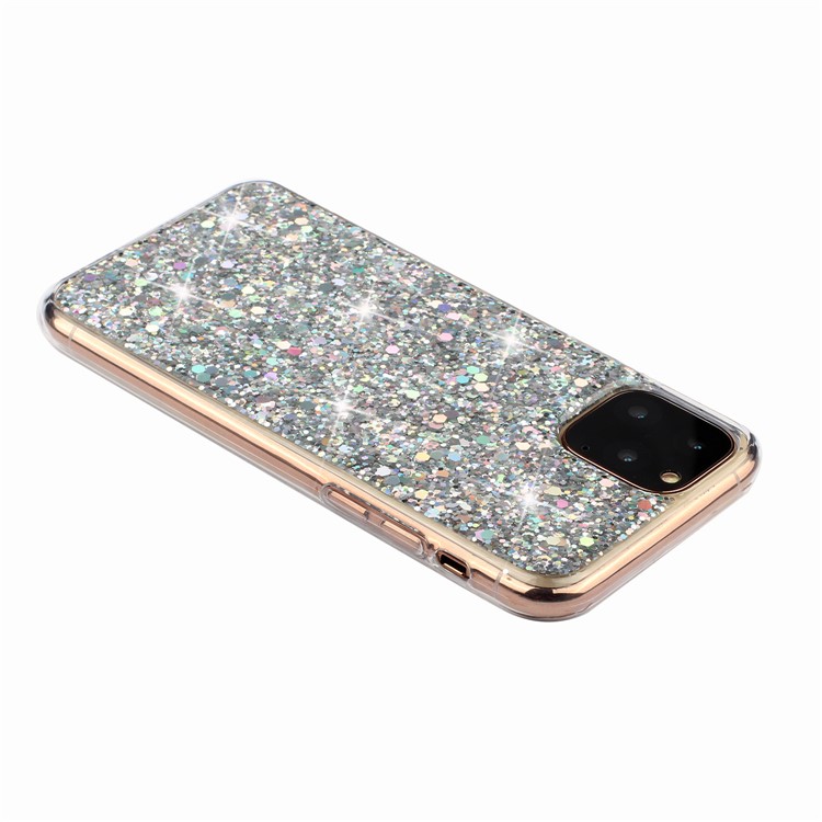 Glittery Sequins Acrylic TPU Hybrid Phone Cover for iPhone (2019) 5.8-inch - Silver-4