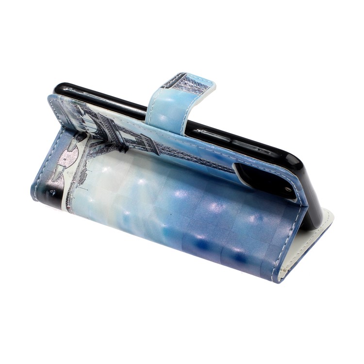 Funda De Billetera De Cuero Estampada Con Decoración De Punto De Luz Para Iphone (2019) De 5.8 Pulgadas - Torre Eiffel-5
