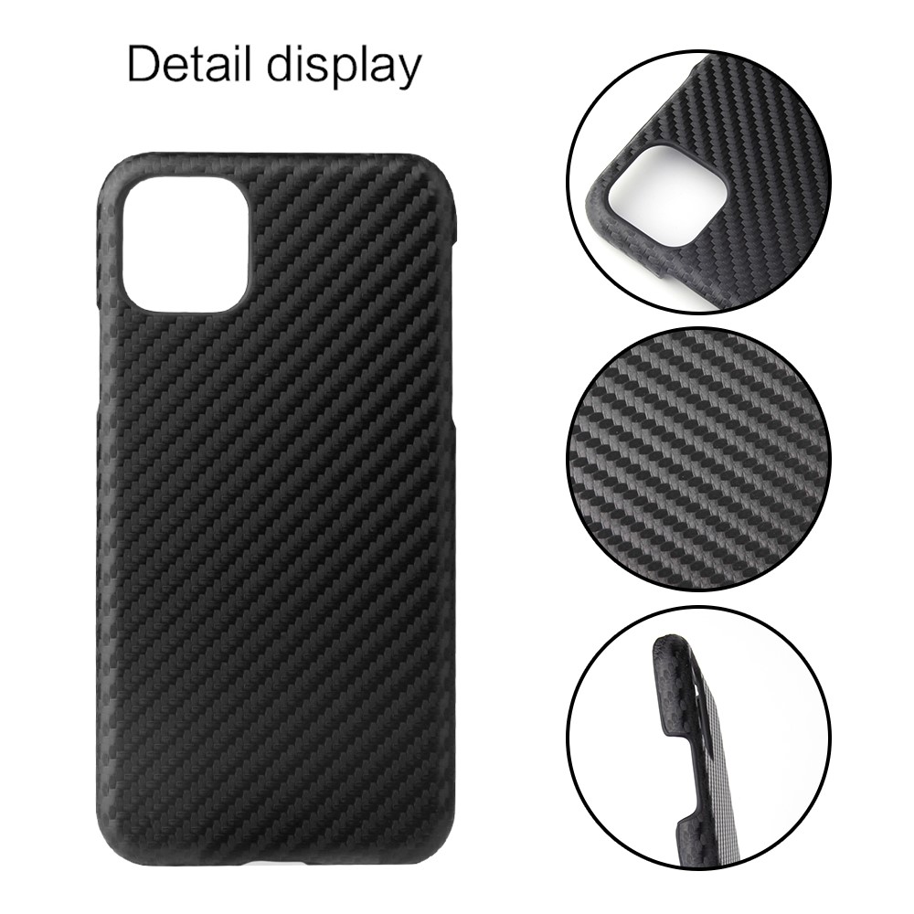 PU Leather Coated PC Phone Casing Shell for iPhone (2019) 5.8-inch - Black Carbon Fiber Texture-2