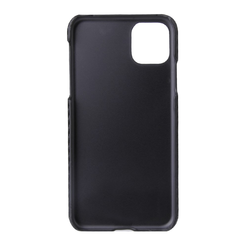 PU Leather Coated PC Phone Casing Shell for iPhone (2019) 5.8-inch - Black Carbon Fiber Texture-3