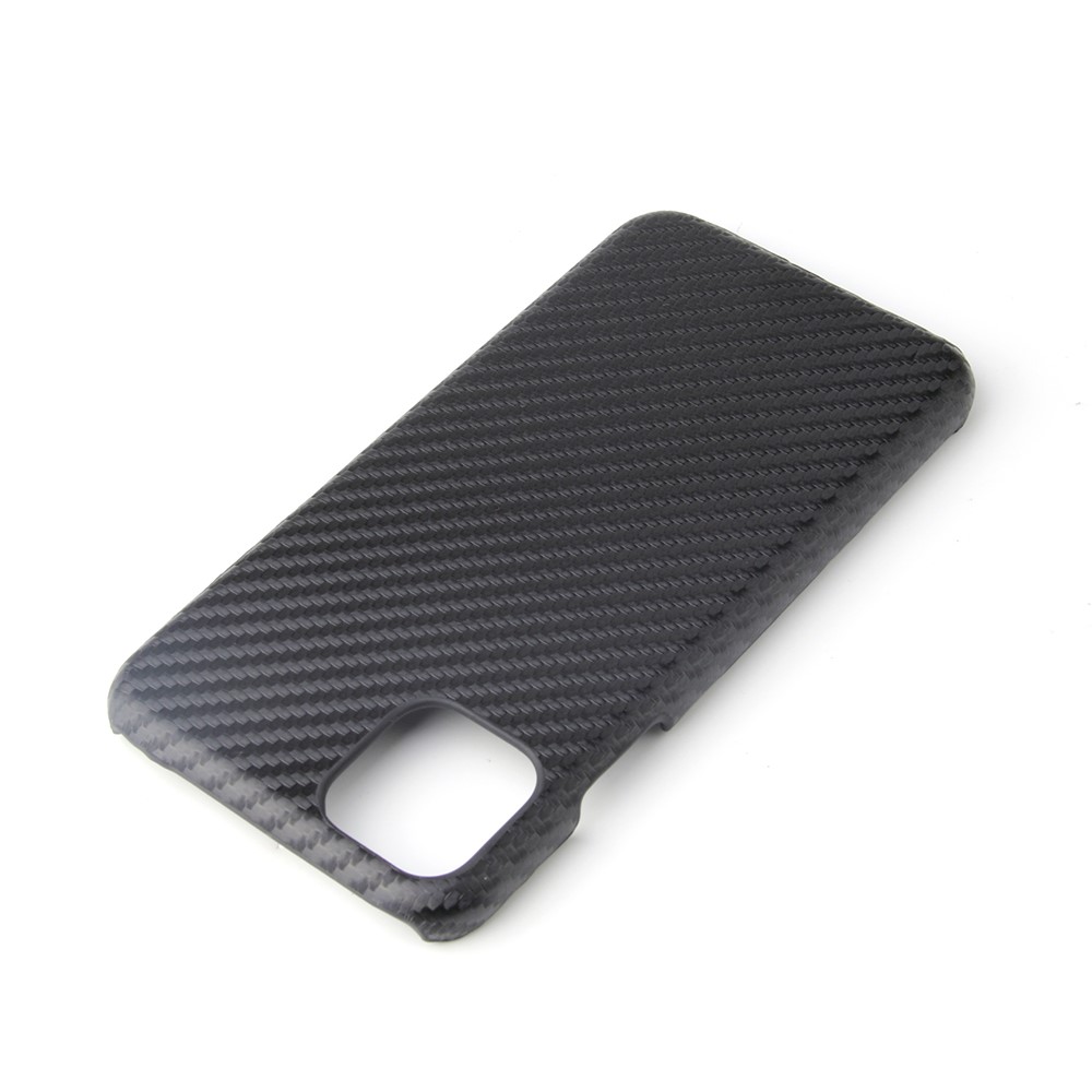 PU Leather Coated PC Phone Casing Shell for iPhone (2019) 5.8-inch - Black Carbon Fiber Texture-4