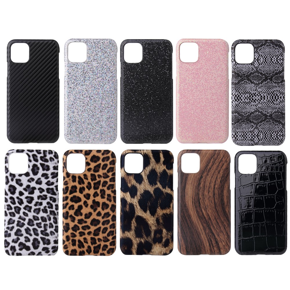 PU Leather Coated PC Phone Casing Shell for iPhone (2019) 5.8-inch - Black Carbon Fiber Texture-7