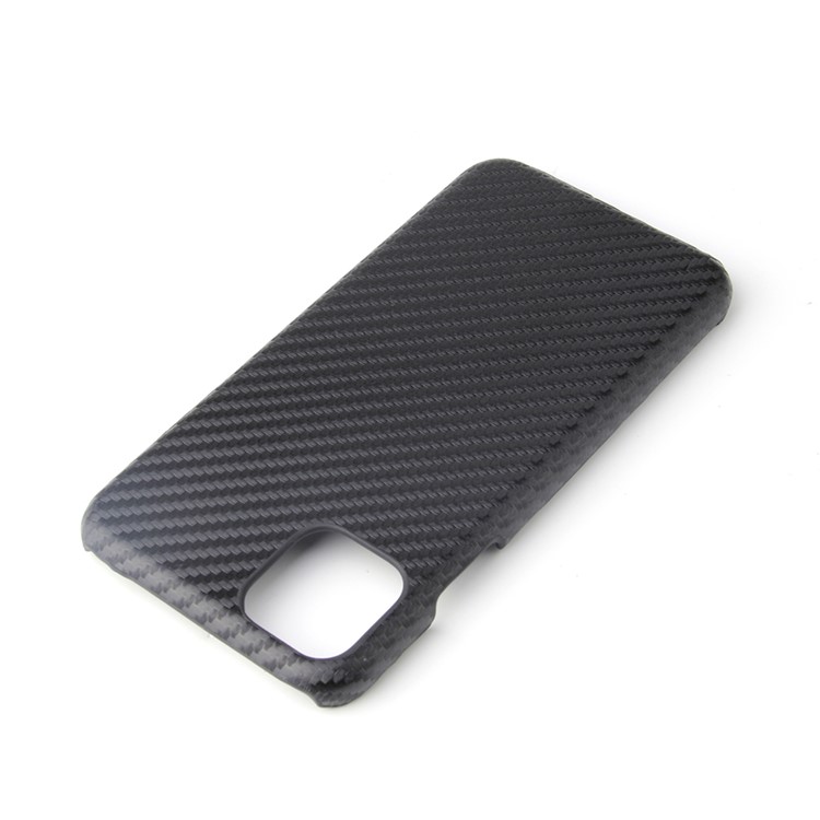 For iPhone (2019) 6.5-inch PU Leather Coated Hard PC Case Shell - Black Carbon Fiber Texture-4